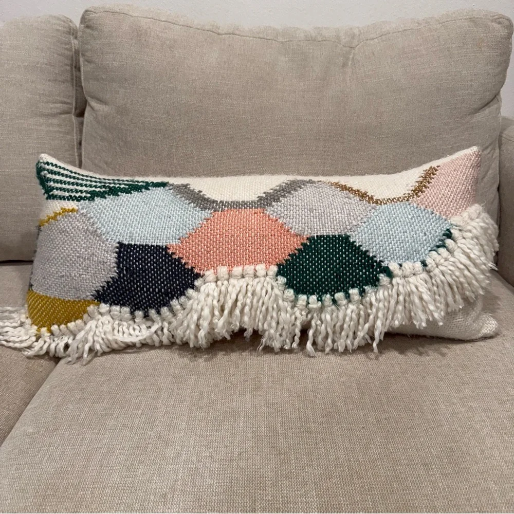 Hello Hydrangea Anthropologie Scalloped Knit Lumbar Throw Pillow